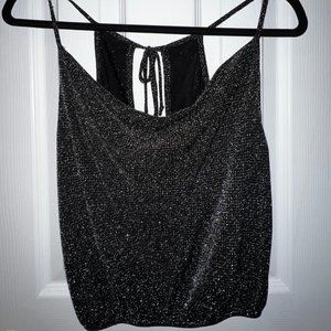 Dark Grey Sleeveless Shimmer Top